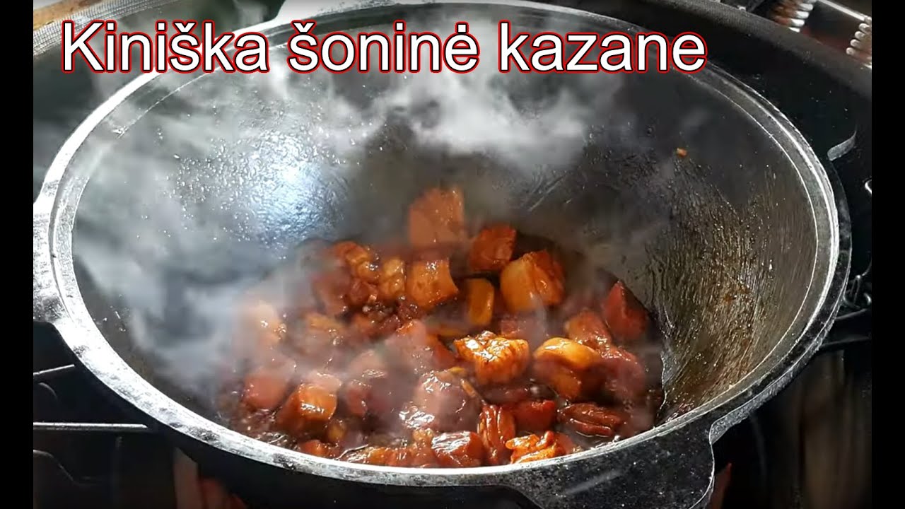 Kiniška kiaulienos šoninė kazane  Hong shao rou Kamado BONO  grilyje