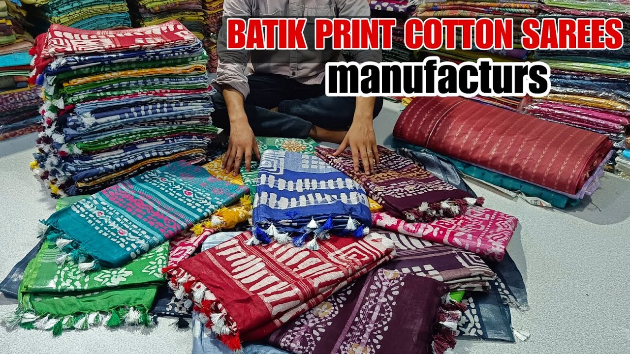 Manufacturers & Wholesalers Batik Print Saree| Batik Saree Collection| Batik Cotton Sarees