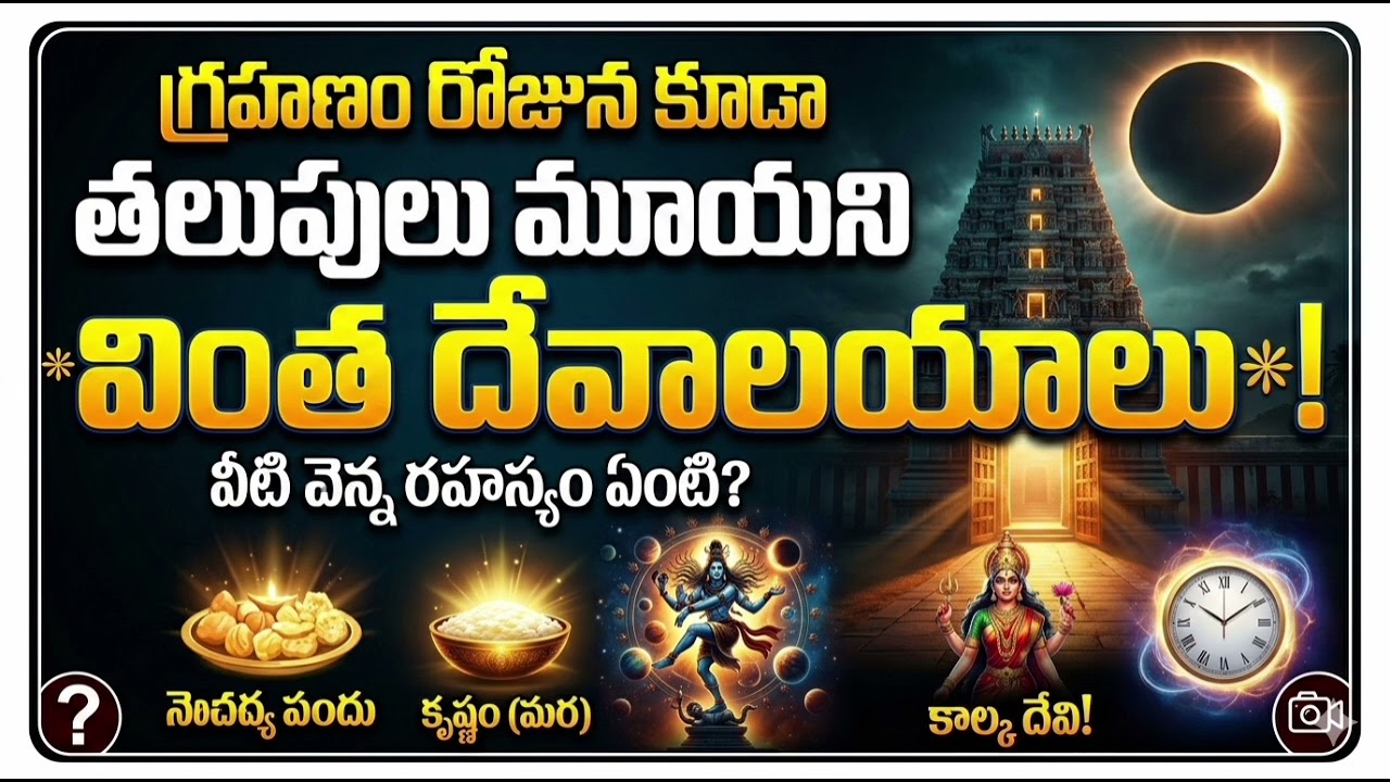 గ్రహణం రోజున కూడా తలుపులు మూయని ఆ వింత దేవాలయాల రహస్యం ఏంటి? 😱 | Temples Open During Eclipse