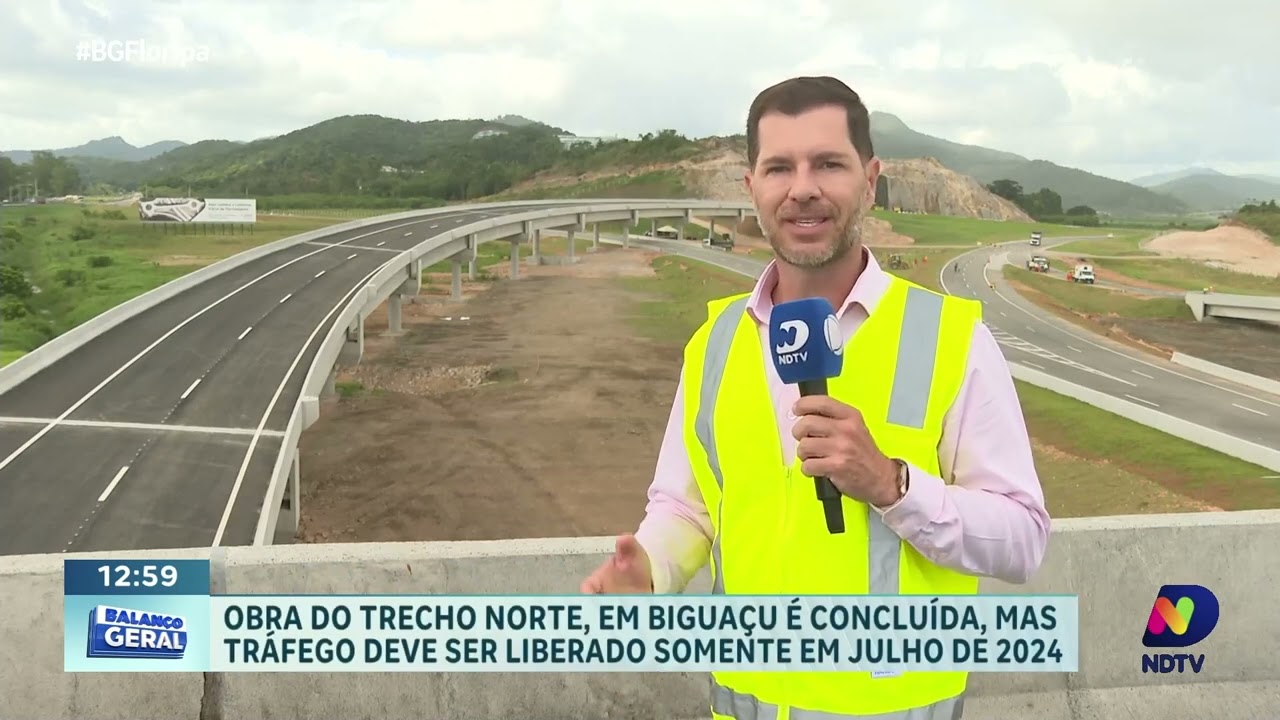 Obra concluída: trecho norte do Contorno Viário em Biguaçu pronto, mas liberação prevista para 2024