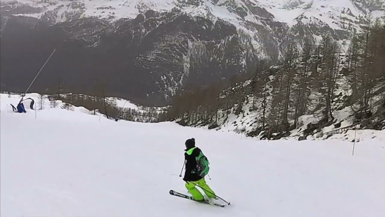 Slope 1 Valtournenche full video top to bottom - Pista 1 discesa completa Aprile 2024