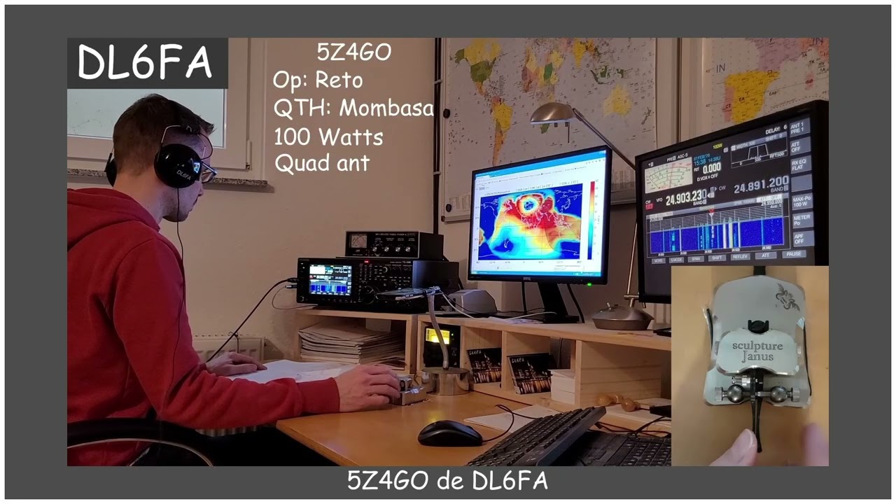 CW DX QSO DL6FA with 5Z4GO 6700km to Kenya Morse basic Telegrafie 21 WPM DOK F38 DARC Begali