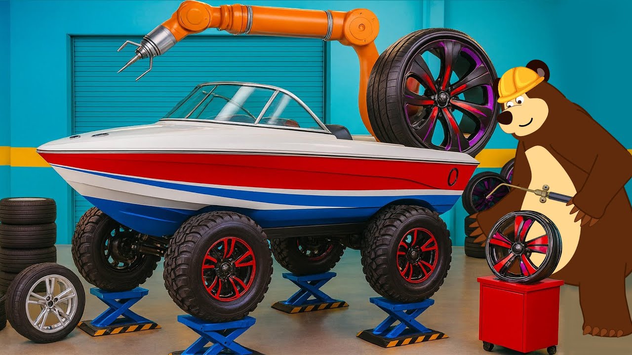 Farm Works: Farmer Repairs & Transforms Rusty Canoe into Amphibious Boat | Farm Cartoon