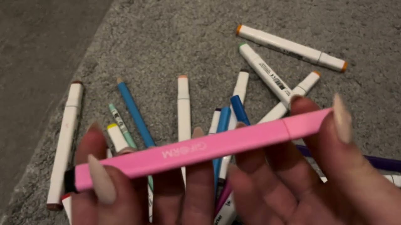 Lofi asmr doing your makeup with colored pens!!