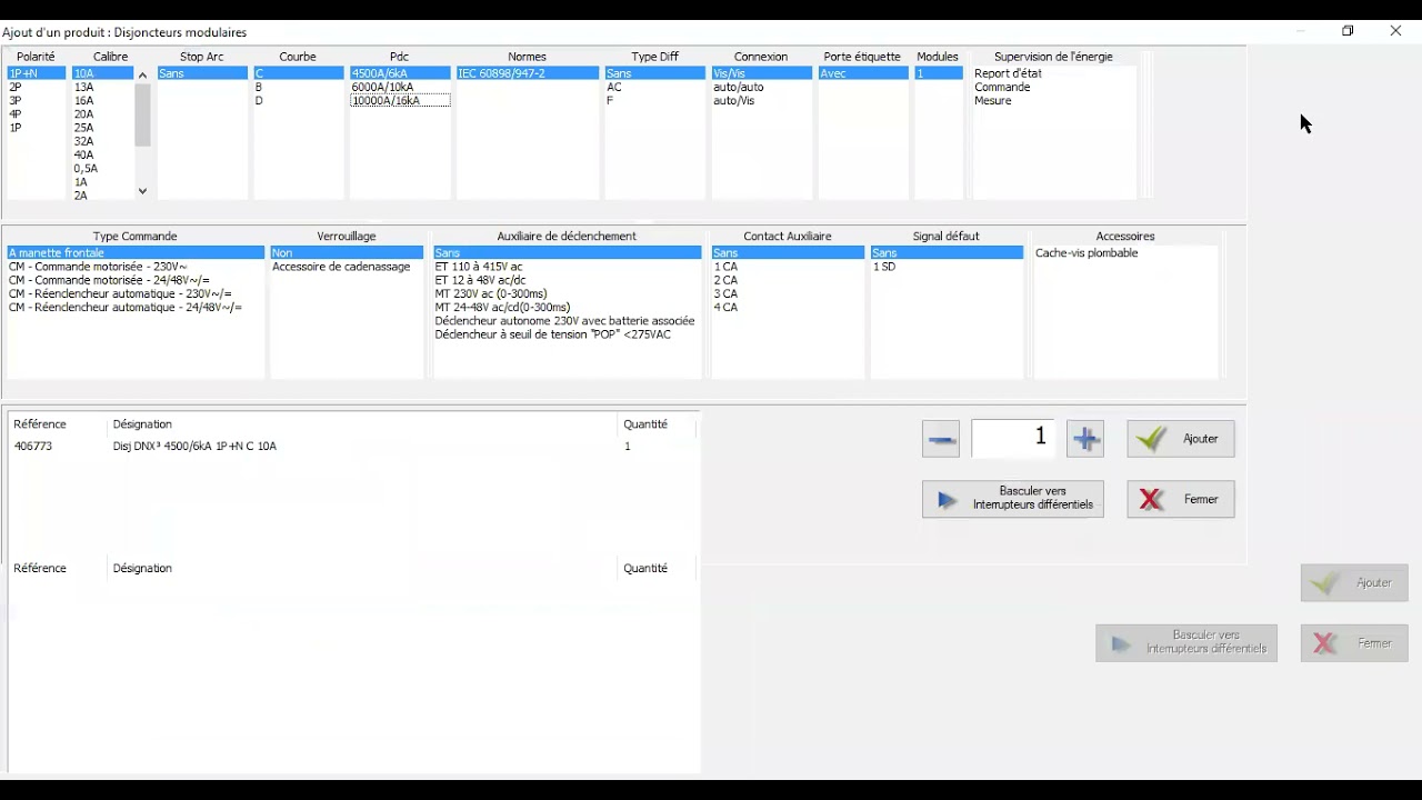 Logiciel XL Pro³ Tableaux #2 Nomenclature
