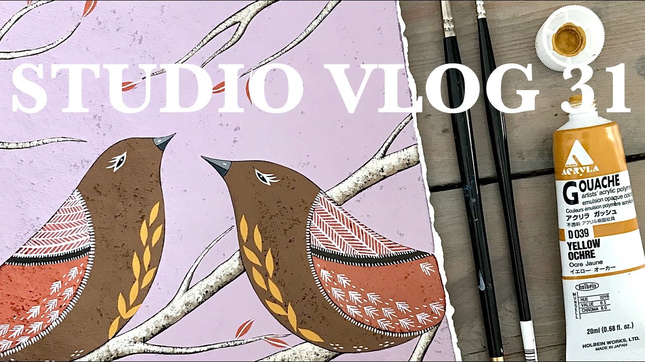 Studio Vlog 31 ✺ Painting birds, a lot of chatting, podcast news, & my art on new book covers!