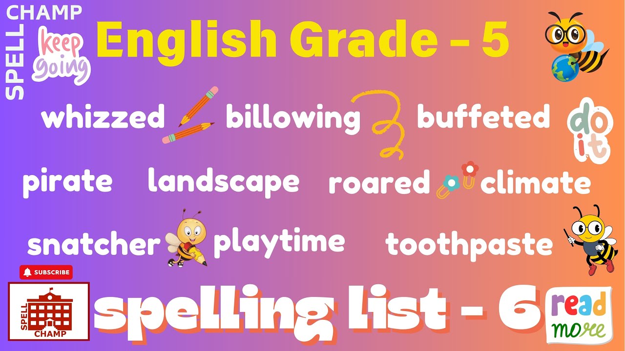 English Grade 5 Spelling List 6