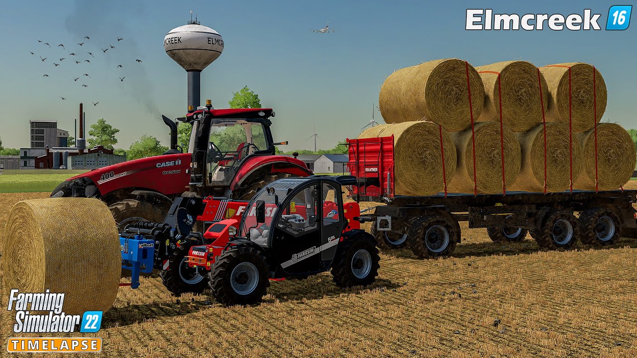 Hauling & Selling Straw Bales. Buying a Field. Harvesting Wheat🔸Farming Simulator 22🔸Elmcreek #16🔸4K