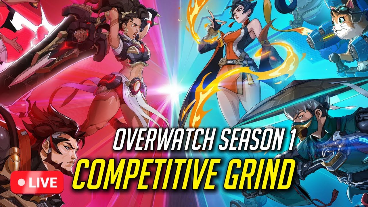 Overwatch Season 1 COMPETITIVE GRIND! My First LIivestream LET'S GO!!