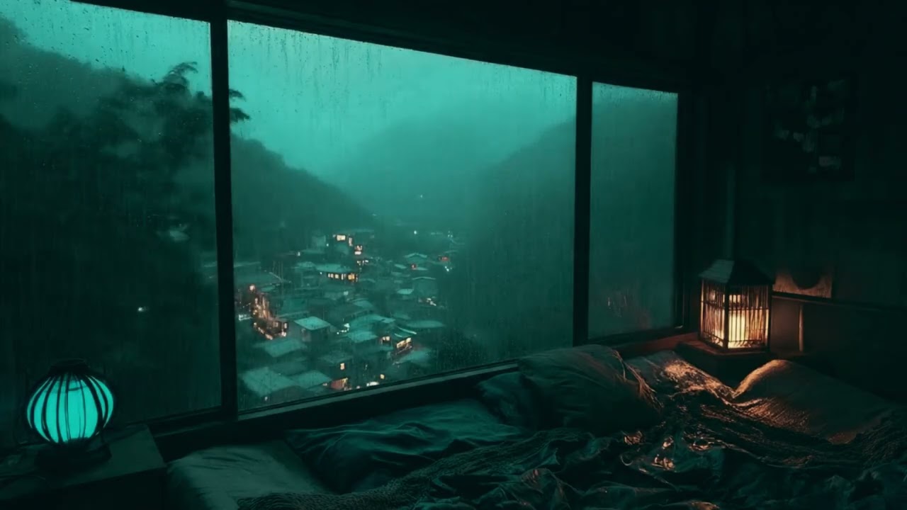 Dark Bedroom Window Rain | ASMR Rain for Focus & Deep Rest