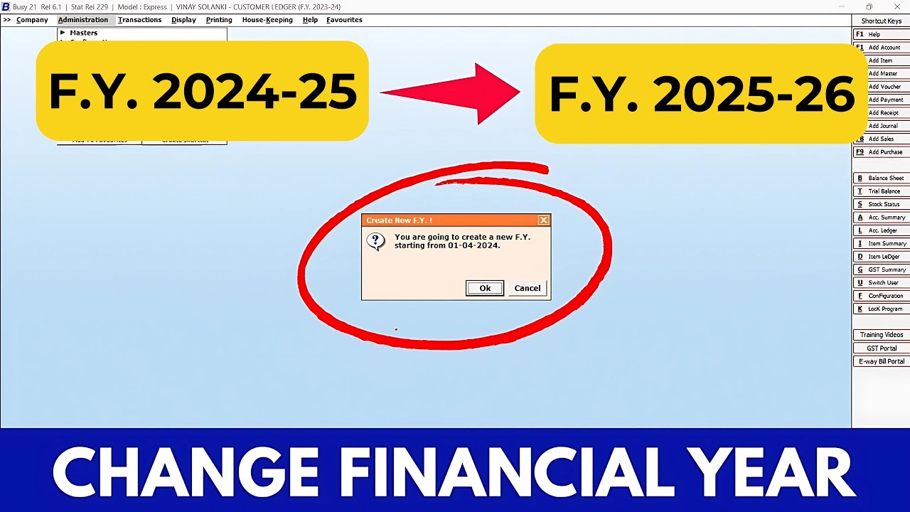 How to Change Financial Year in Busy Accounting Software