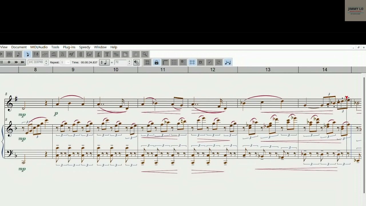 Romanze for trumpet and piano play-along with clicks