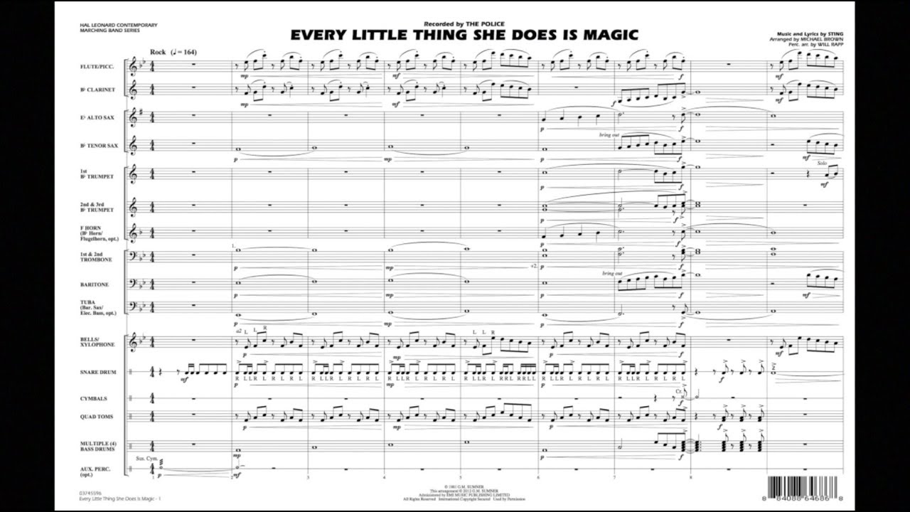 Every Little Thing She Does Is Magic by Sting/arr. Michael Brown