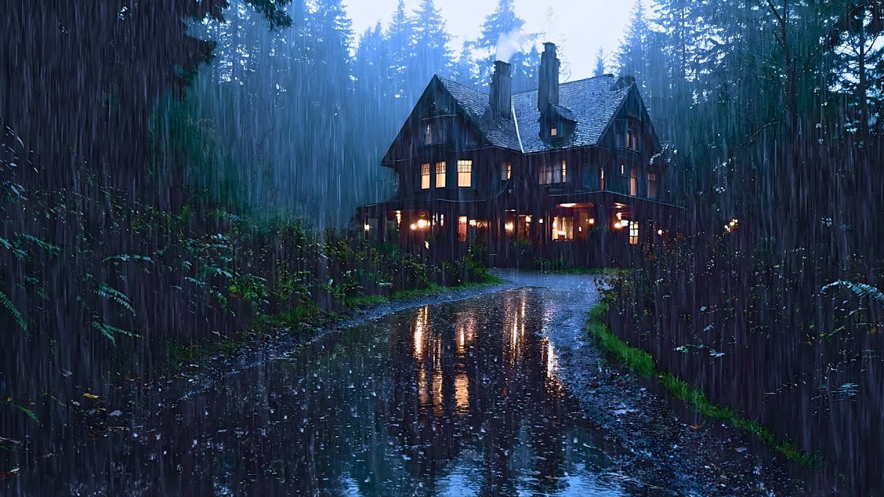🔥 Cozy Rain Cabin LIVE Stream | Forest Night Ambience for Sleep, Study & Relax