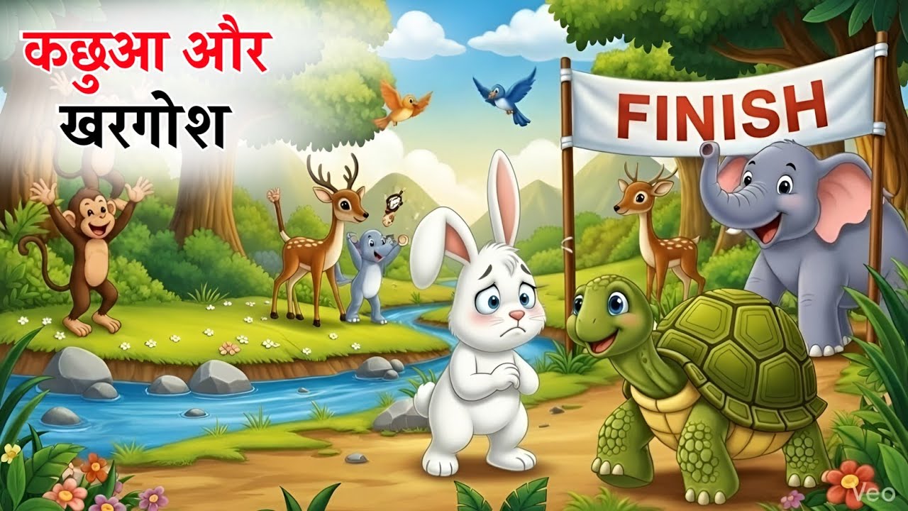 कछुआ और खरगोश कि कहानी | Hindi Cartoon Kahani | Kachua Aur Khargosh Cartoon Story In Hindi