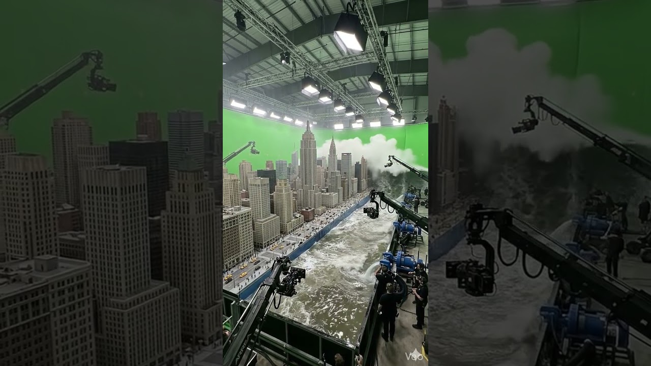 Miniature Set Urban Flood Simulation &ndash; City Collapse and Water Destruction Scene