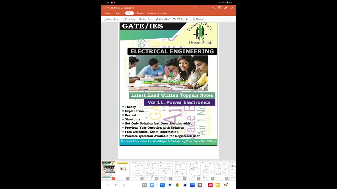 VOL 11.2 POWER ELECTRONICS GATE ESE ELECTRICAL ENGG MADE EASY TOPPERS HANDWRITTEN NOTES 