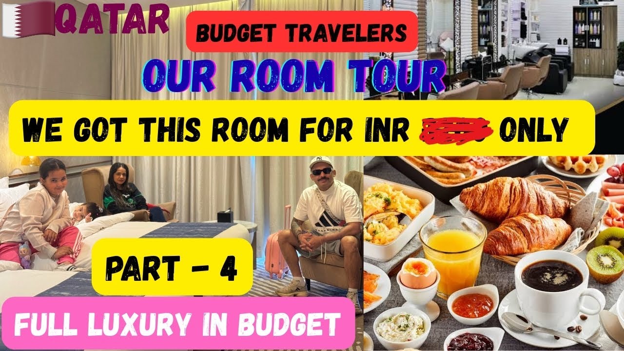 INR 2400 💇🇶🇦LUXURY BUDGET HOTEL😳LUXURY POOL🔥#theindianfamiily #familyvlog #vlogginglife #youtubers 