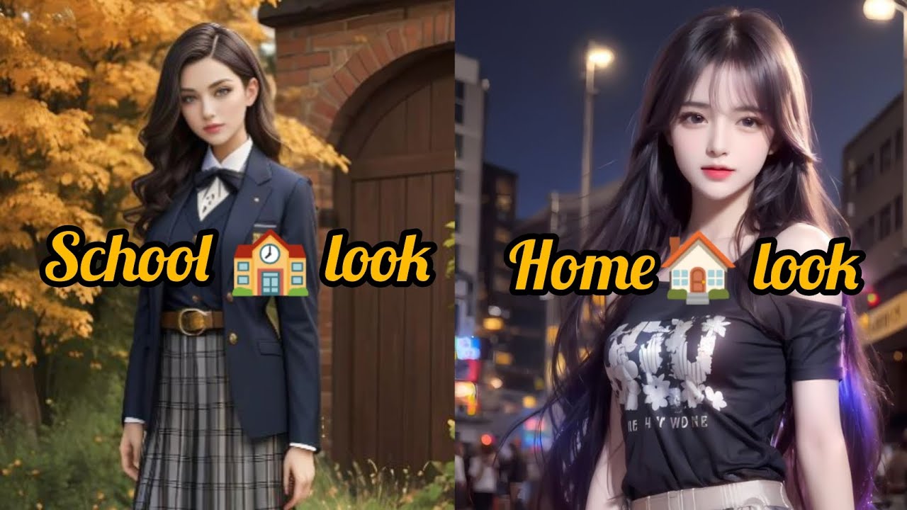 school 🏫 look vs home 🏠 look #srfstar