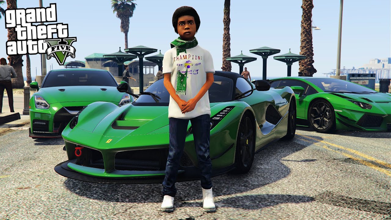 KID FRANKLIN BUYING A FERRARI!!! (GTA 5 REAL LIFE PC MOD)