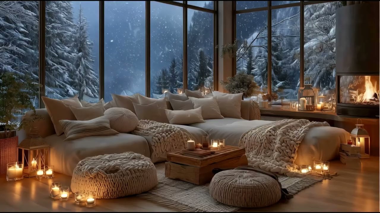8 Hours Starry Night Fireplace 🌙 Cozy Piano Music for Deep Sleep | NO ADS