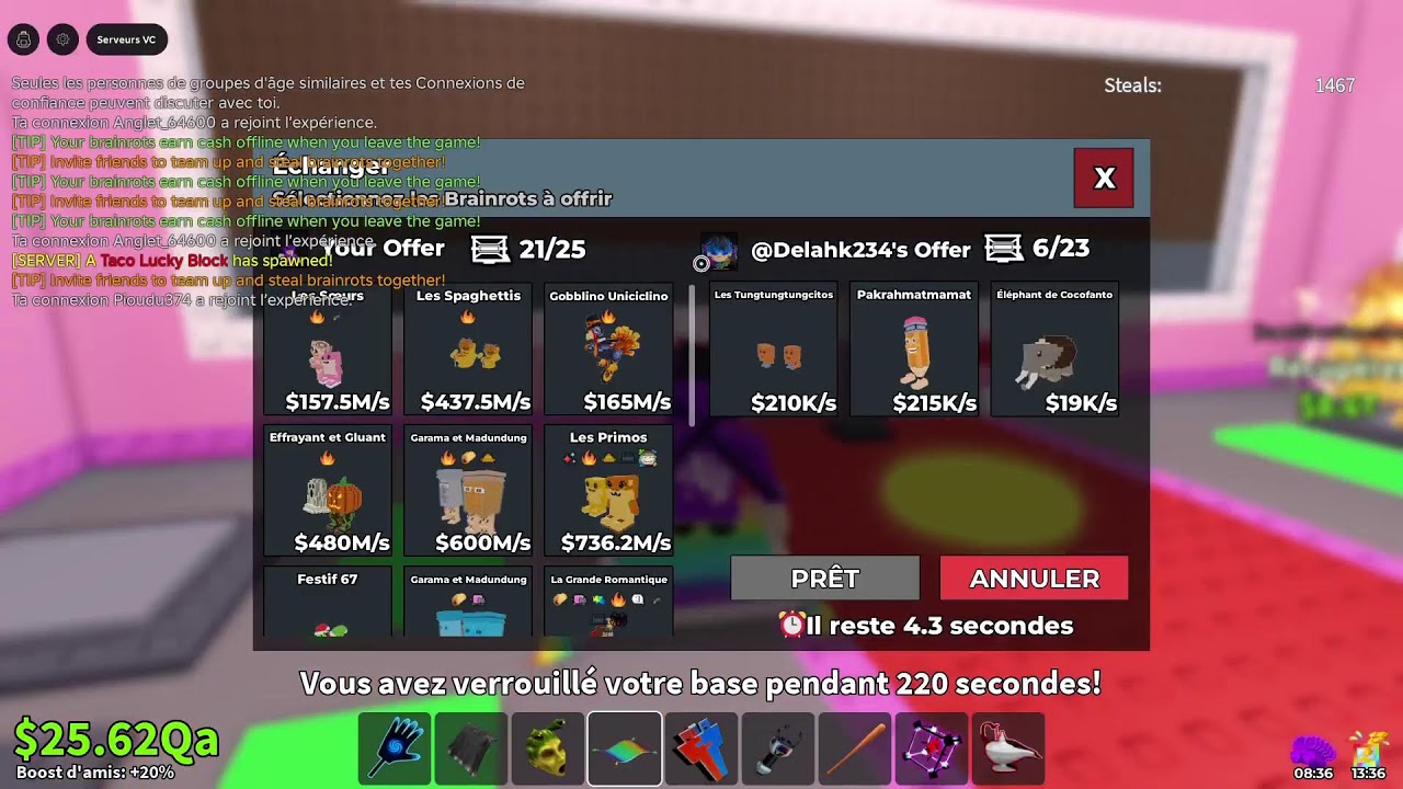 Live fr en direct je trade steal a brainrot#roblox #stealabrainrot #trade #pvp