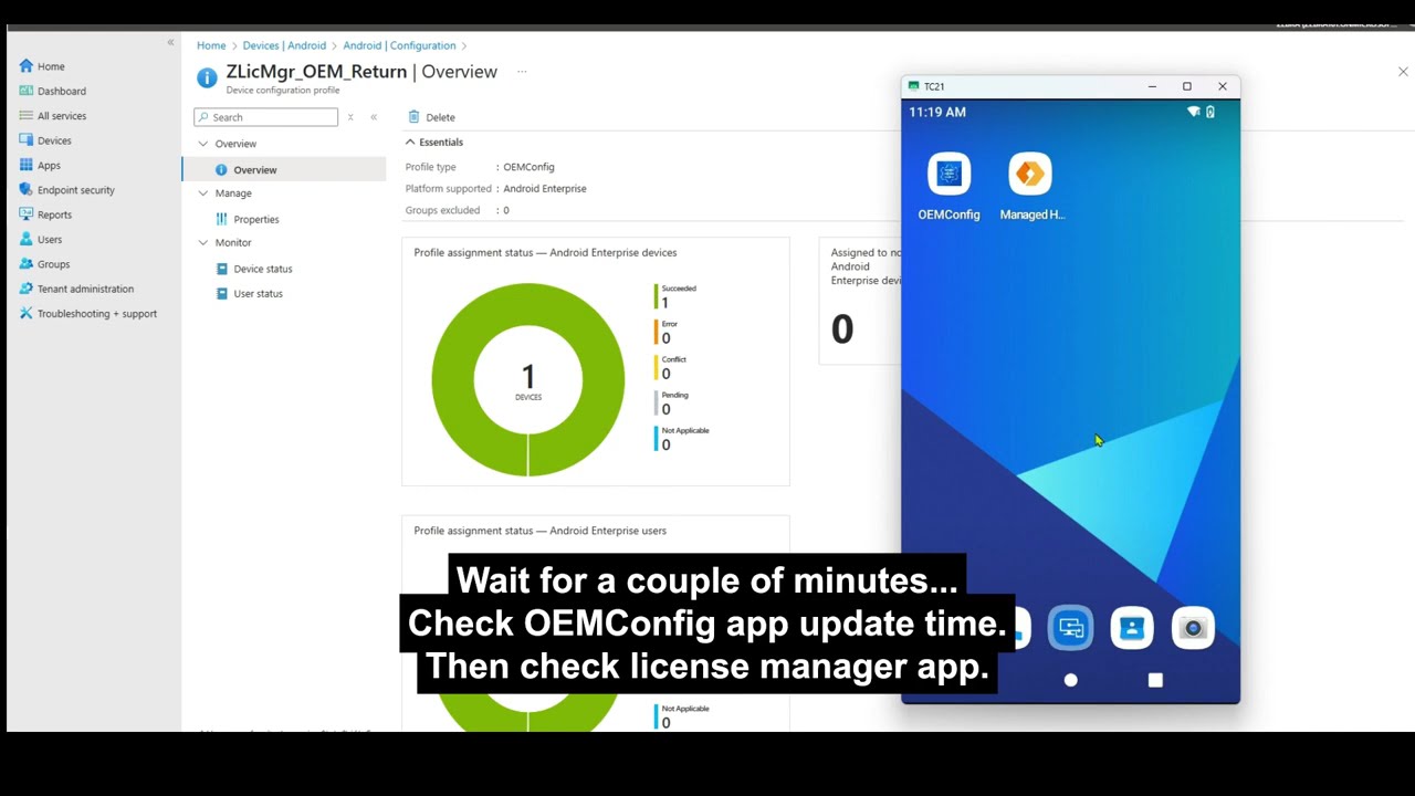 Return Zebra License with New License Manager via MS Intune Demo