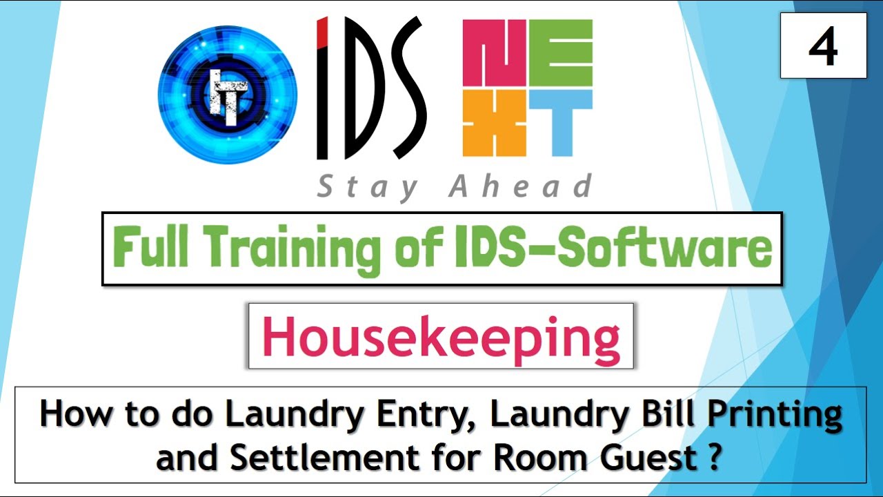 IDS Training | Housekeeping | How to do Laundry Entry, Billing & Settlement for Room Guest | IDS 7.0