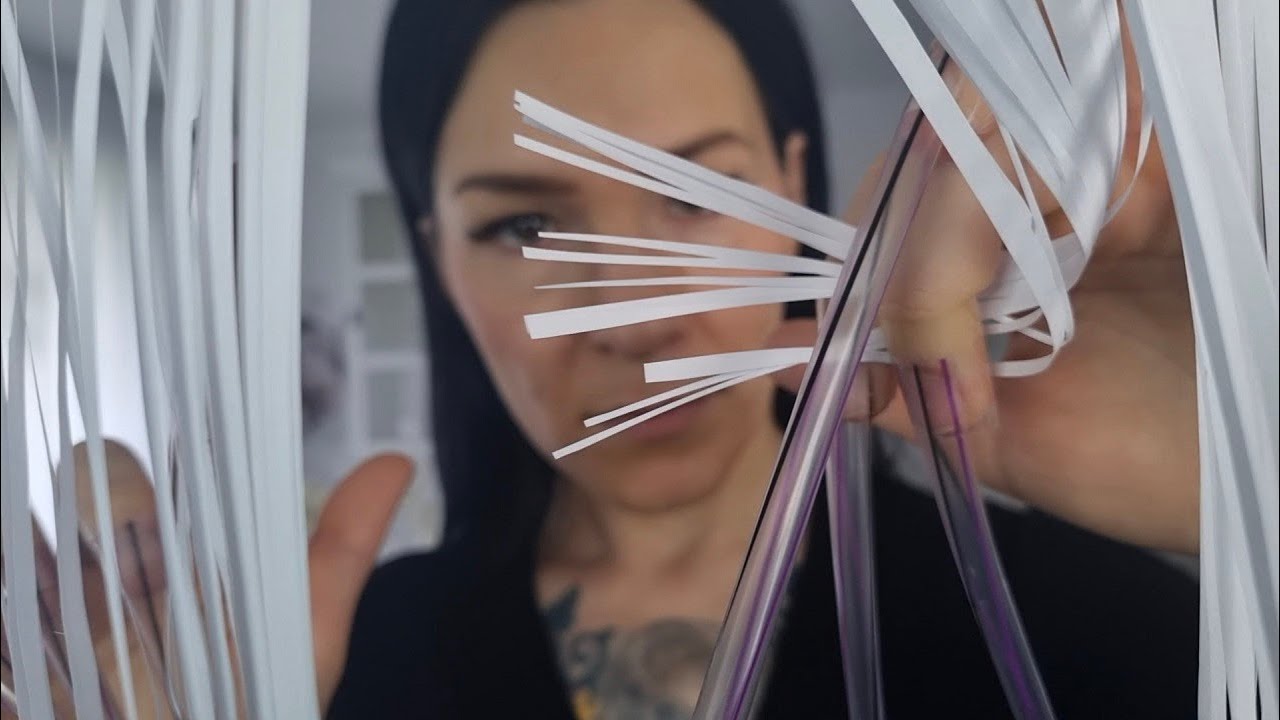 Paper Haircut with straw fingernails *ASMR*