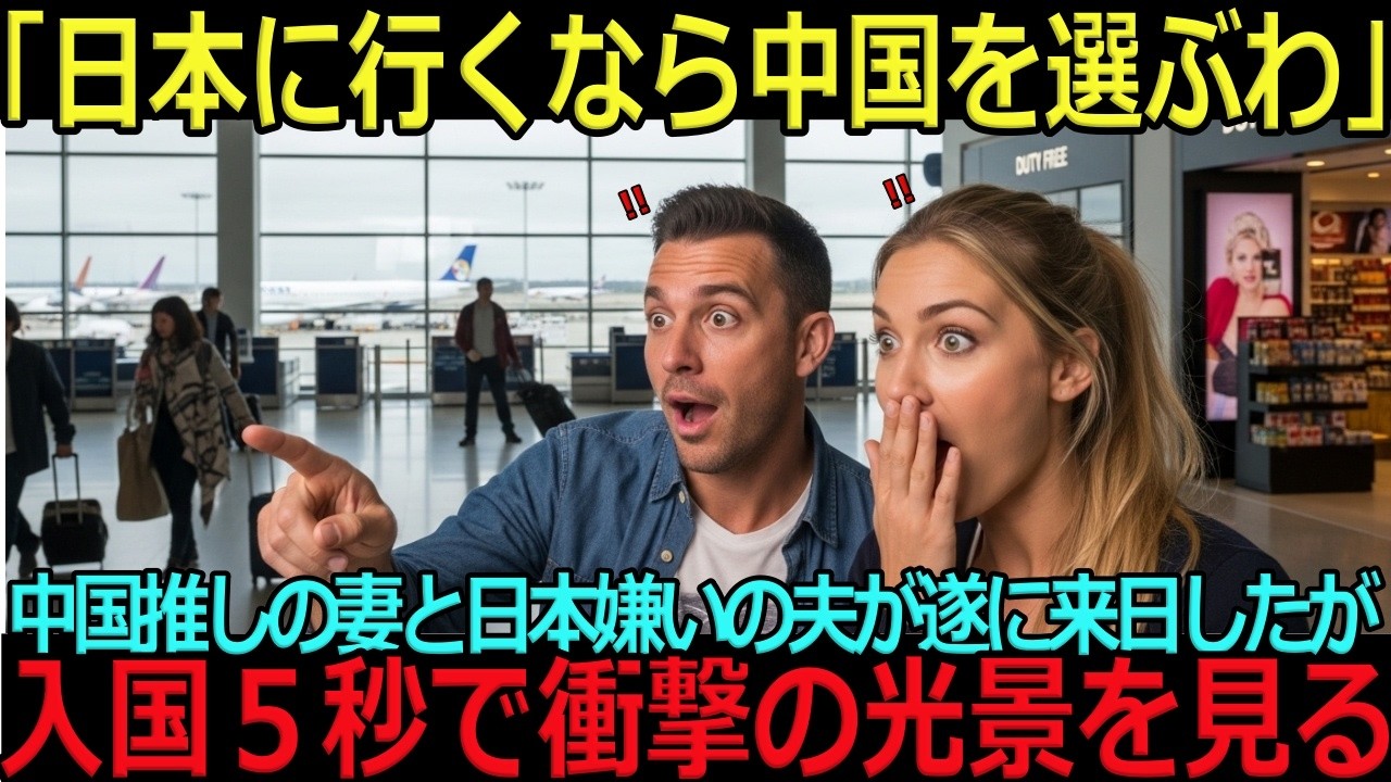 【海外の反応】「日本に行くなら中国を選びたい」アジア嫌いの夫が日本到着5分で価値観崩壊！妻も驚いた予想外の反応とは！！