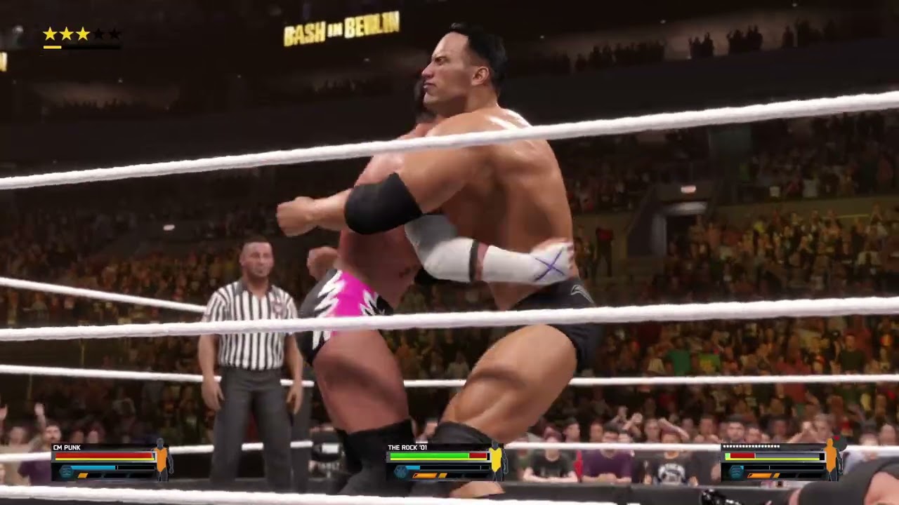 🔥 Биг Шоу против Рока против Си Эм Панка 💥 Эпичный тройной бой в WWE 2K25! #WWE2K25 #ytshorts