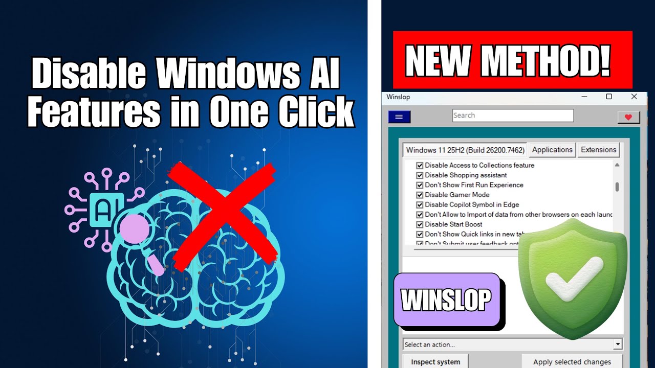 Отключите функции искусственного интеллекта Windows одним щелчком мыши с помощью Winslop!