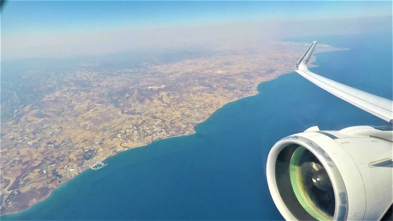 Takeoff from Larnaca, Cyprus. Airbus A321neo. Flight Lufthansa LH1769 LCA-MUC