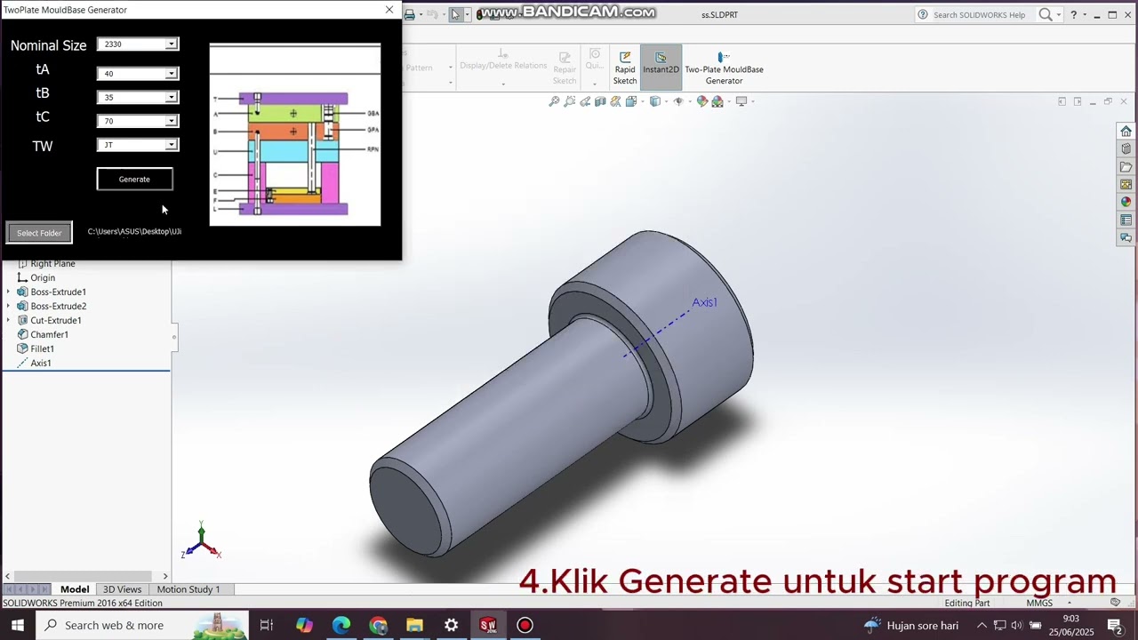 MouldBase Generator with Macro SolidWorks (API)