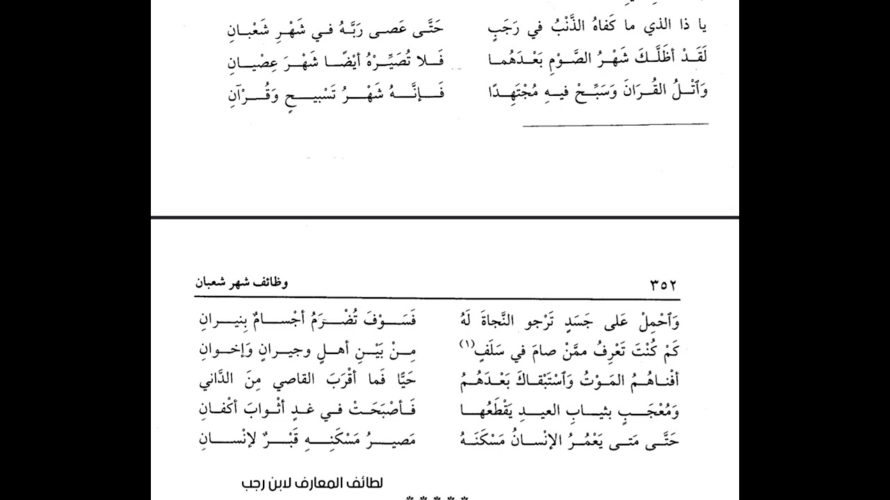 أبيات شعرية من أحسن المواعظ ذكرها ابن رجب في لطائف المعارف/  اللهم أعتق رقابنا من النار واغفر لنا .