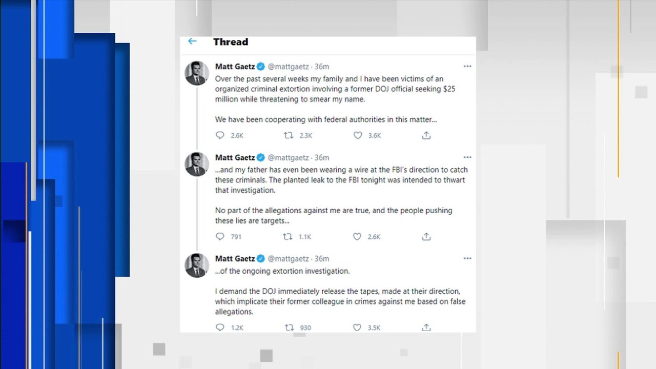 Rep. Matt Gaetz under investigation for alleged relationship with underage girl that he denies