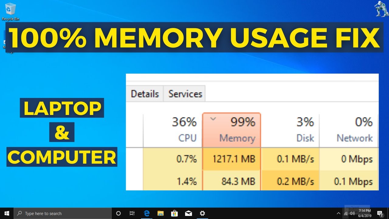 Fix High Memory/RAM Usage in Windows 10 | Reduce High Memory Usage | Fix 100% Memory Usage | Fix Ram