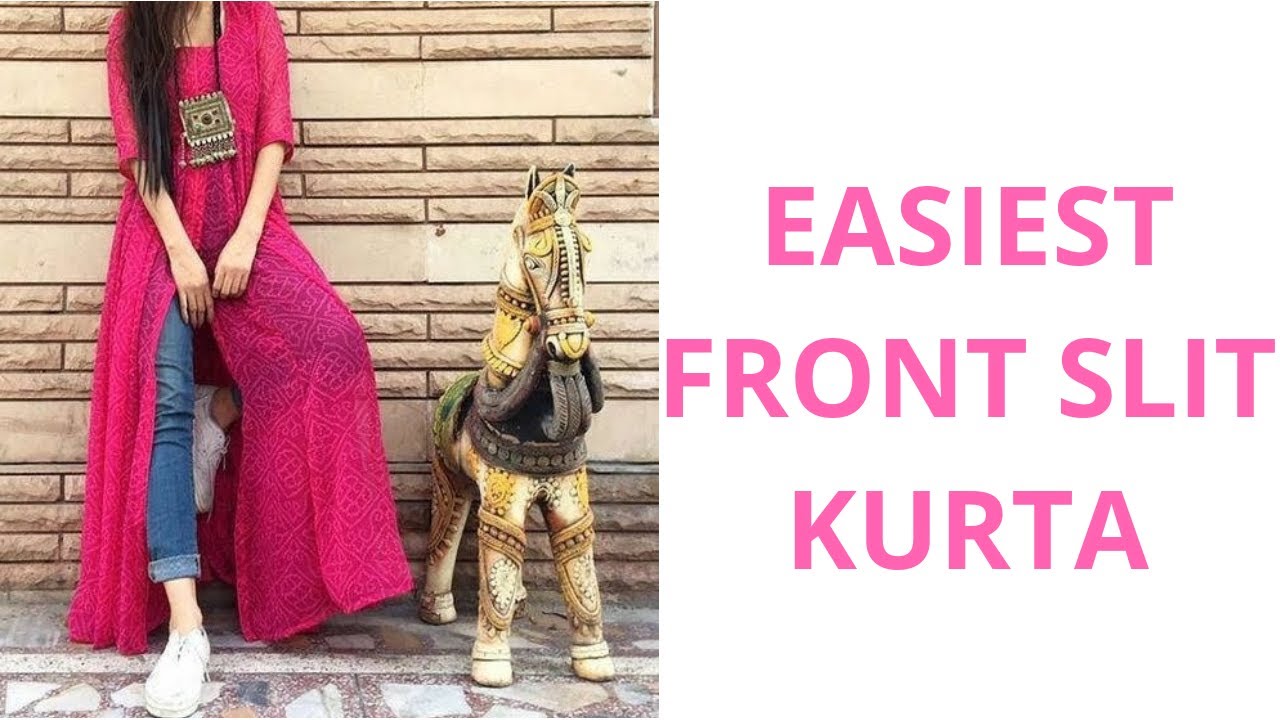 Easiest Front Slit kurta Making / How to make Front Slit in a Maxi Kurta Dress [cutting & stitching]