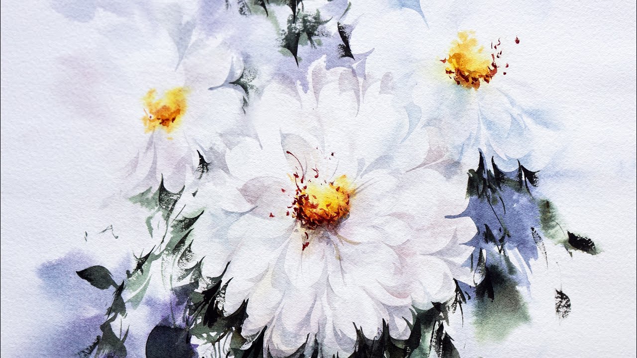 How to paint Daisy with watercolor