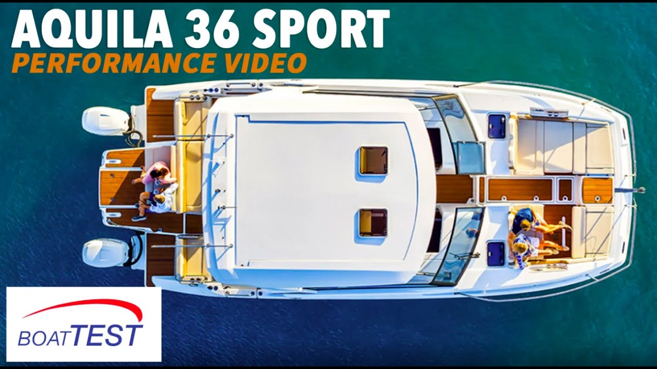 Aquila 36 Sport Power Catamaran (2021) - Test Video by BoatTEST.com