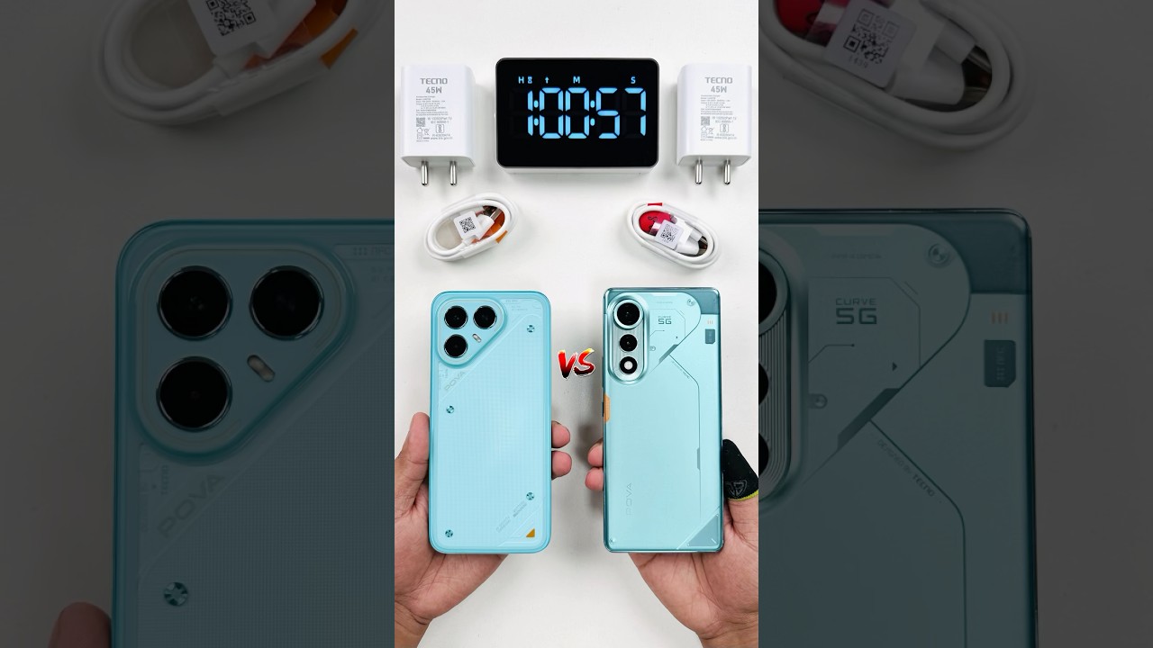 Tecno Pova 7 Pro 5G vs Tecno Pova Curve 5G Charging Test #shorts