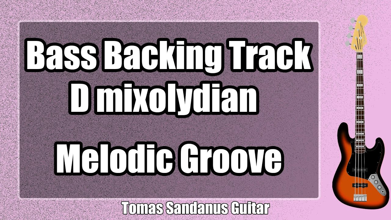 Bass Backing Track D mixolydian - Funk Melodic Happy Groove - NO BASS | ST 32