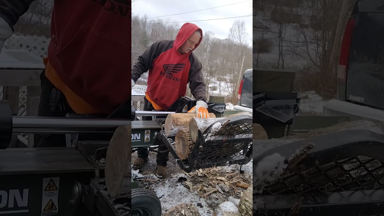 Full boar 35 ton log splitter modification.