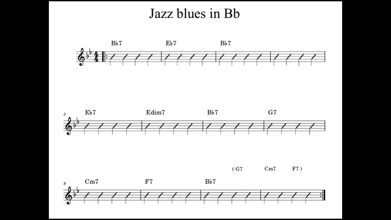 Jazz blues in Bb - 100 bpm