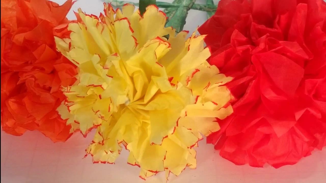 How to Make a Tissue Paper Carnation - Easy Step-by-step DIY Flower Tutorial