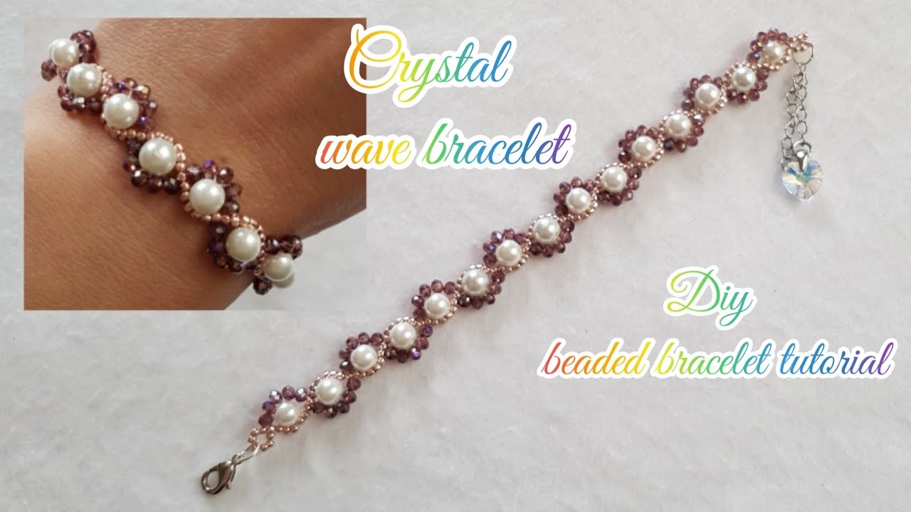 Crystal wave bracelet/Easy and elegant bracelet/Beaded bracelet tutorial/Diy jewelry/Diy Beading