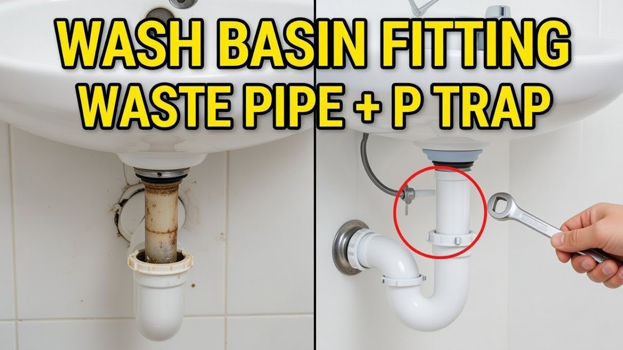 Wash Basin Fitting Kaise Kare | Waste Pipe & P Trap Installation Step by Step | Plumbing Hindi