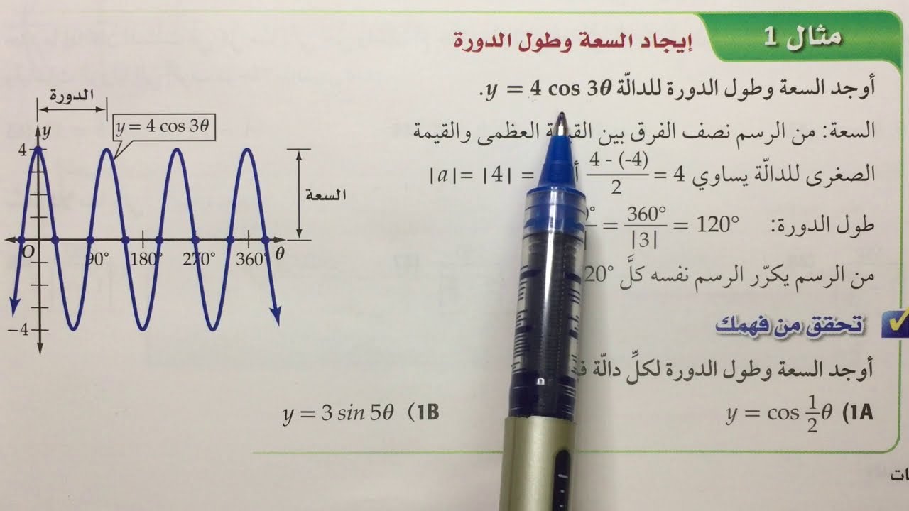 تمثيل الدوال المثلثية بيانياً | رياضيات ثاني ثانوي | أ. إبراهيم الجبيلي