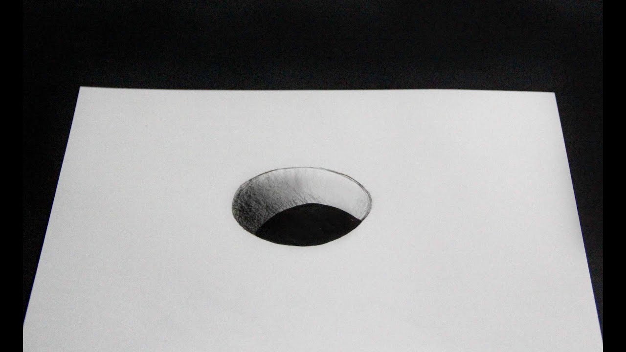 How To Draw 3D Hole for Kids - 3D Trick Art on paper - Easy Anamorphic Illusion