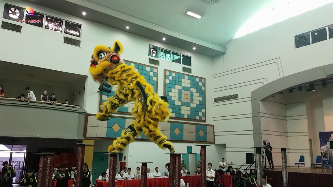 Acrobatic hi pole lion dance by Kwong Ngai team at Sri Petaling Mid Autumn festival on the 22.0.19
